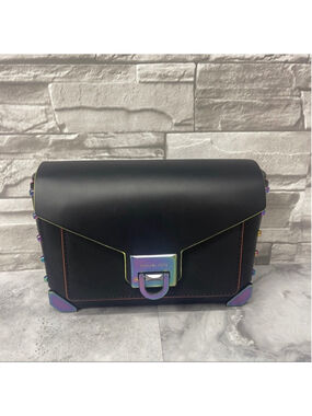 Michael Kors Manhattan Black Neon Contrast Crossbody Rare Sample Bag